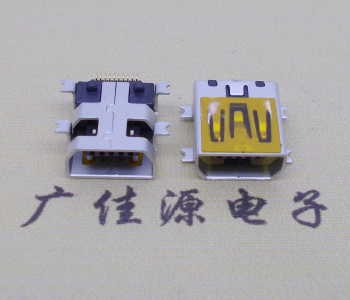 钦州迷你USB插座,MiNiUSB母座,10P/全贴片带固定柱母头