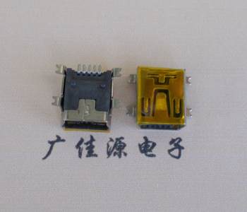钦州MINI USB 5P 接口 母座 全贴带麦拉 高9.6带0.9柱子