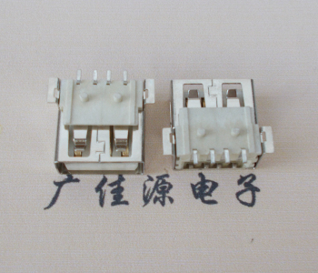 钦州USB AF方形脚 贴片母座 1.0/1.2柱子直边接口