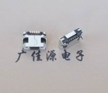 钦州迈克小型 USB连接器 平口5p插座 有柱带焊盘