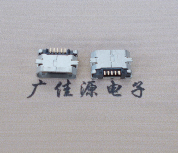 钦州Micro USB平口全贴板 鱼叉脚5.0长带定位柱加焊盘