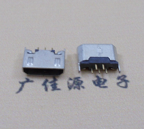 钦州迈克USB 180度母座5p直插带地脚1.5端子直口