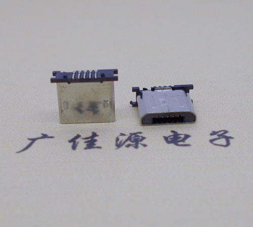 钦州MICRO USB 5P公头短体5.6mm立贴带柱无卡勾
