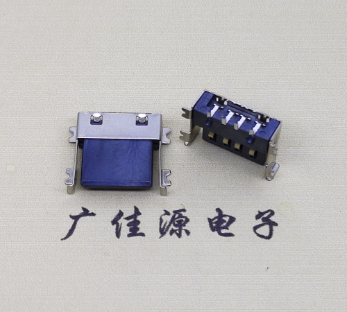 钦州薄胶芯母座 USB2.0卧式贴板A母10.0短体尺寸